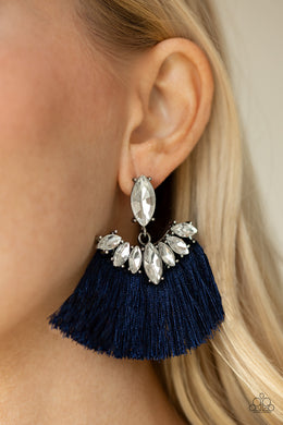 Formal Flair Blue Tassel Post Earrings Paparazzi Accessories. Get Free Shipping. #P5PO-BLXX-084XX