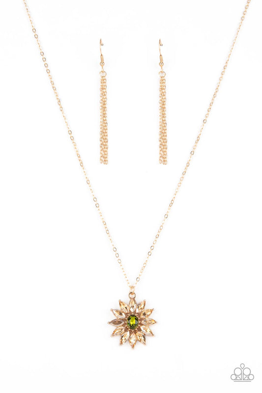 Formal Florals - Gold Necklace Paparazzi Accessories
