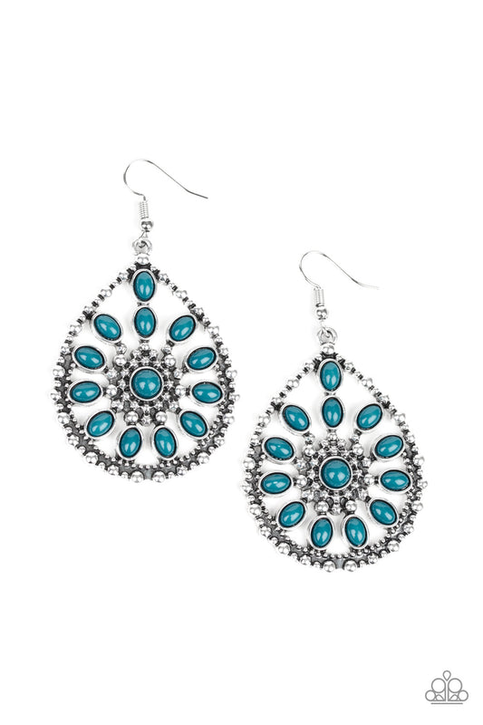 Free To Roam Blue Earring Paparazzi Accessories.Subscribe & Save.#P5WH-BLXX-220XX.Blue beads jewelry