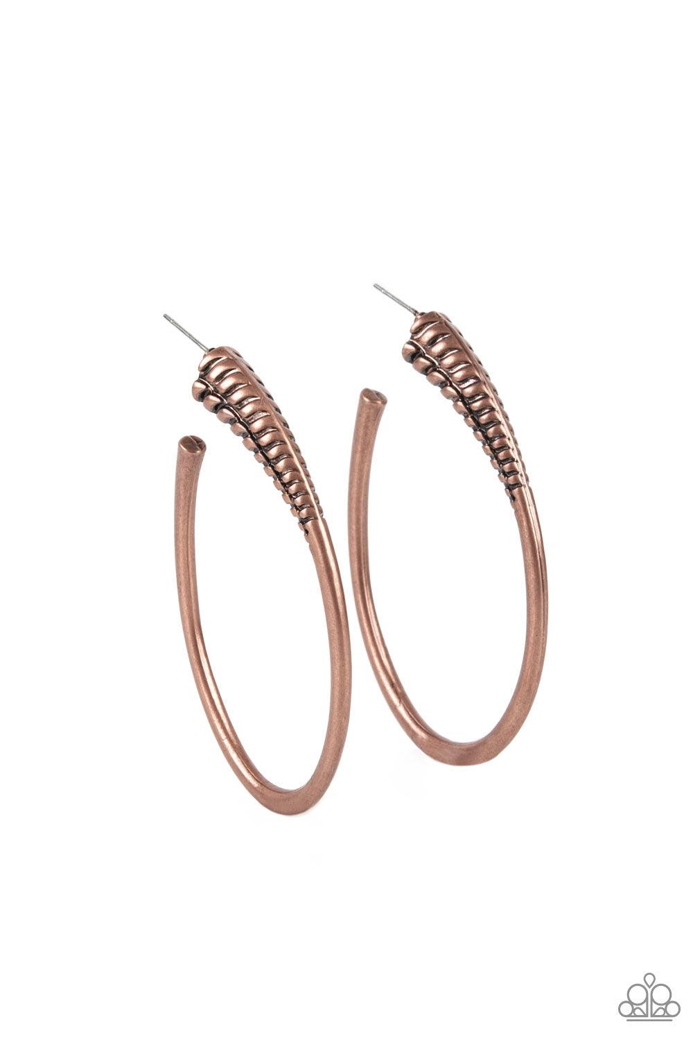 Fully Loaded Copper Hoop Earrings Paparazzi Accessories. Subscribe & Save., Copper Hoop post earring