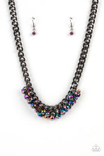 Load image into Gallery viewer, Galactic Knockout - Multi Oil Spill Necklace Paparazzi Accessories in blackmetal fringe
