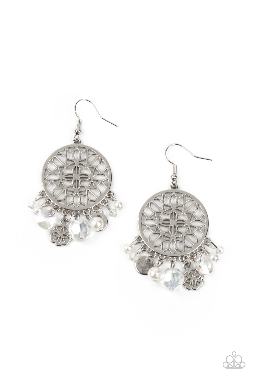 Garden Dreamcatcher - White Earring Paparazzi Accessories