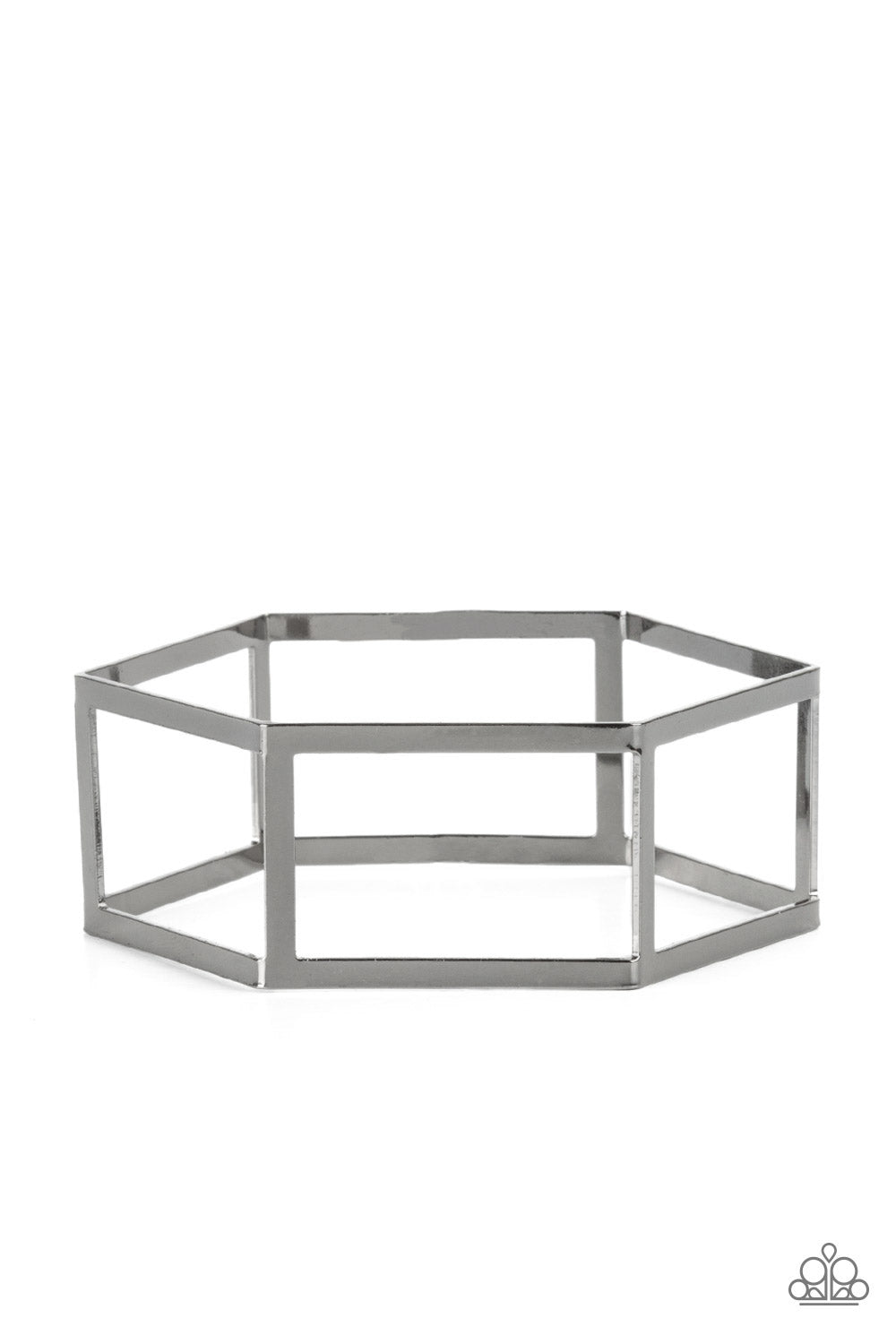 Paparazzi Gen HEX Black Bracelet in hexagonal cuff