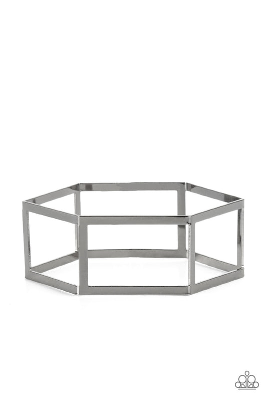 Paparazzi Gen HEX Black Bracelet in hexagonal cuff