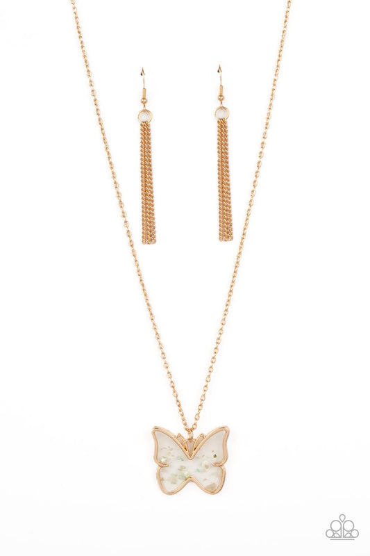 Paparazzi Gives Me Butterflies Gold Necklace. Subscribe & Save. #P2WH-GDXX-176XX. Shell Butterfly