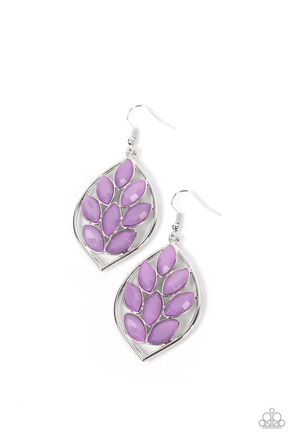 Paparazzi Glacial Glades Purple Earrings. $8 Jewelry. Blooming Fishhook Earring. Frosty Marquise
