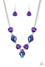 Load image into Gallery viewer, Glittering Geometrics Purple $5 Necklace Paparazzi Jewelry. #P2ST-PRXX-142XX. UV Shimmer Jewelry
