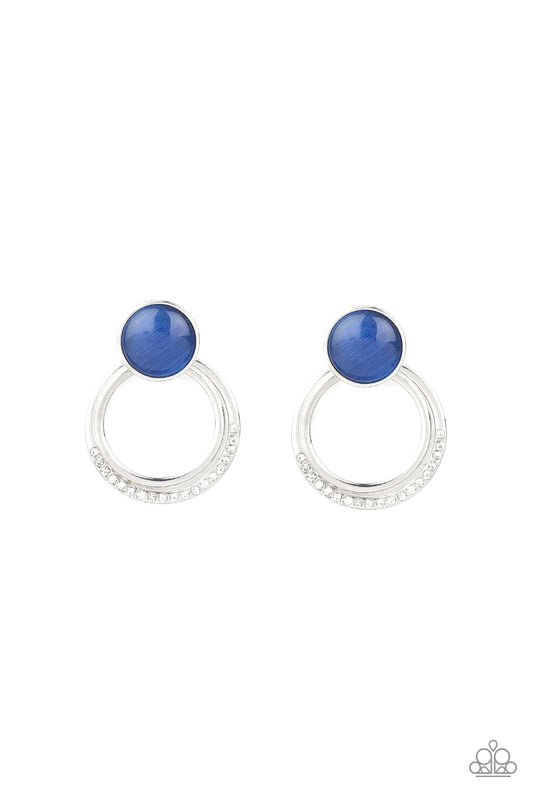 Paparazzi Earring ~ Glow Roll - Blue Earrings Paparazzi Accessories