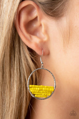 Paparazzi Head-Over-Horizons Yellow Earrings. #P5SE-YWXX-155XX. Subscribe & Save.