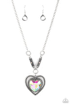 Load image into Gallery viewer, Heart Full of Fabulous - Multi Iridescent Heart Necklace Paparazzi Accessories. Get Free Shipping
