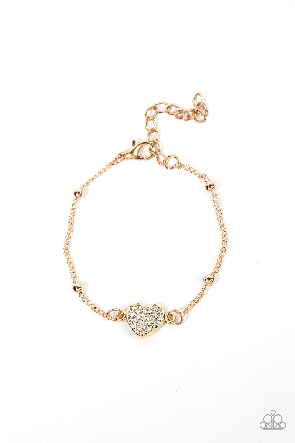 Heartachingly Adorable - Gold Bracelet Paparazzi Accessories Dainty Heart Jewelry #P9WH-GDXX-119XX