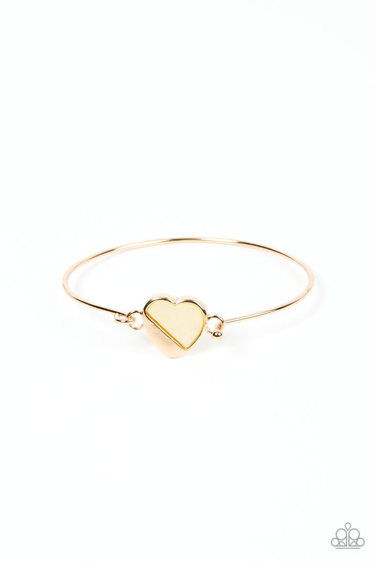 Hidden Intentions Gold Bracelet Paparazzi Accessories | Dainty Heart Bracelet |Subscribe & Save!