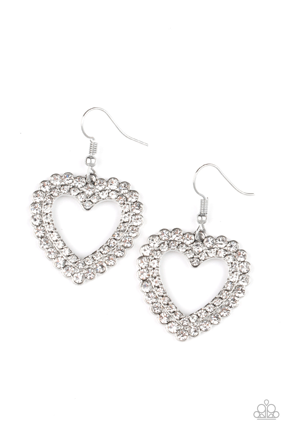 High School Sweethearts - White Earrings Paparazzi Accessories