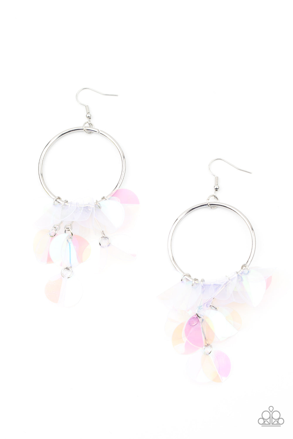 Holographic Hype Multi Iridescent Earrings Paparazzi Accessories Life Of the Party Earring. Mermaid