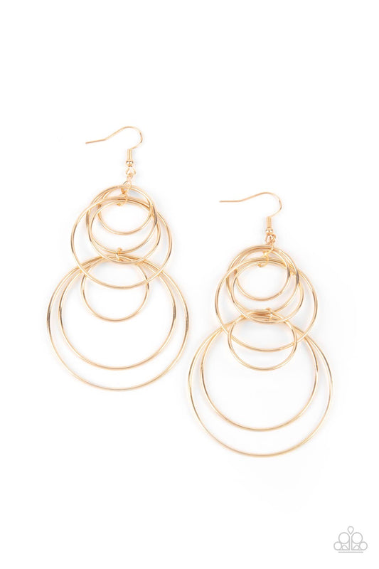 I Feel Dizzy - Gold Earrings Paparazzi Accessories. Subscribe & Save!