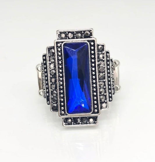 Empire Blue Ring Paparazzi Accessories Fashion Fix exclusive ring