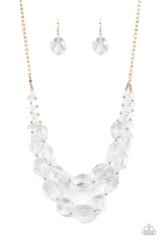 Paparazzi Icy Illumination Gold Necklace. #P2ST-GDXX-124XX. Subscribe & Save