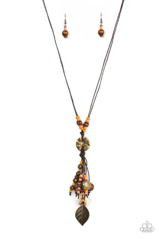 Paparazzi Knotted Keepsake Coral Orange Necklace. Get Free Shipping! #P2SE-OGXX-280XX