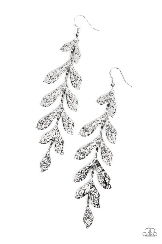 Paparazzi Lead From the FROND Silver Earrings. Get Free Shipping. #P5WH-SVXX-247XX