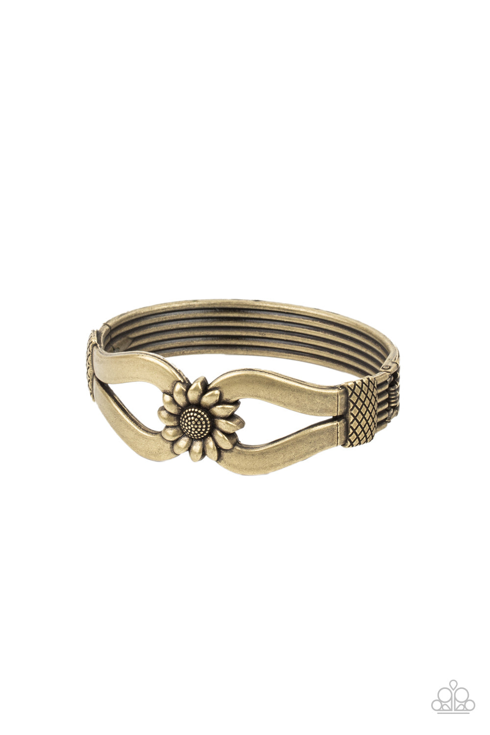 Let A Hundred SUNFLOWERS Bloom - Brass Bracelet Paparazzi Accessories #P9WH-BRXX-107XX