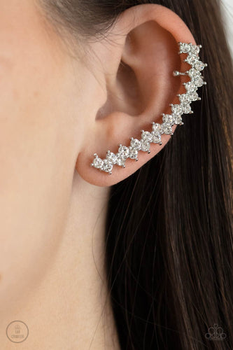 Paparazzi Let There Be LIGHTNING White Ear Crawlers Earrings. #P5PO-CRWT-265XX. Subscribe & Save!