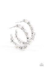 Load image into Gallery viewer, Paparazzi Let There Be SOCIALITE - White Hoop September 2021 Life Of the Party Exclusive Earring
