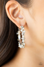 Load image into Gallery viewer, Paparazzi Earring Let There Be SOCIALITE - White Hoop September 2021 Life Of the Party
