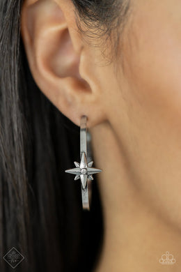 Paparazzi Lone Star Shimmer - White Star Earring. #P5HO-WTXX-132HX