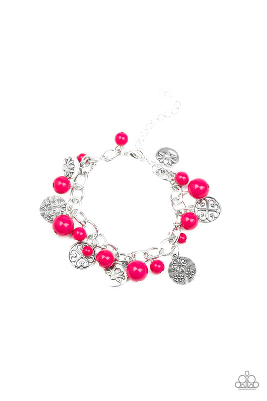 Vintage Lotus Lagoon Pink Charms Bracelet Paparazzi. #P9WH-PKXX-226RE. Subscribe & Save