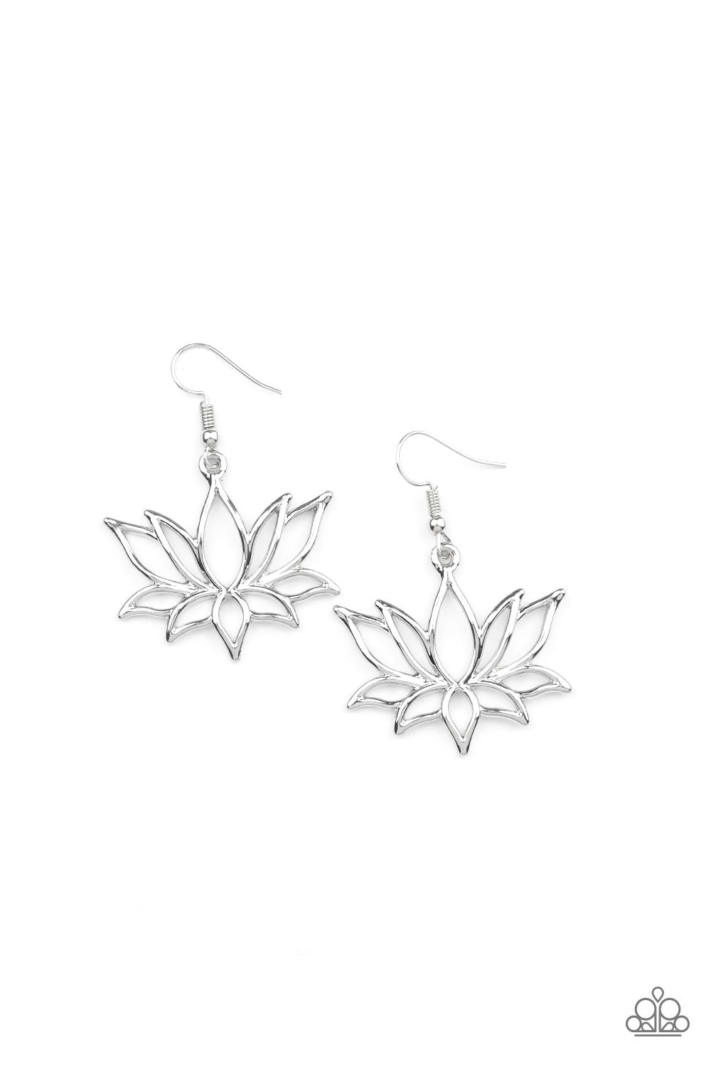 Lotus Ponds - Silver Earring Paparazzi Accessories Lotus
