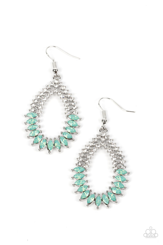 Lucid Luster Green Rhinestone Earrings Paparazzi Accessories. Get Free Shipping. #P5RE-GRXX-173XX