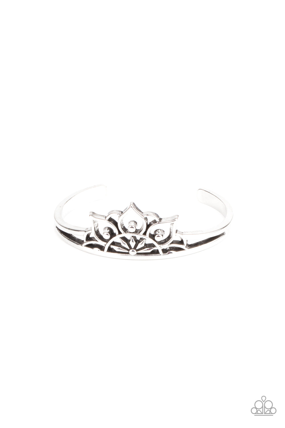 Paparazzi Mandala Mindfulness Silver Bracelet. Dainty Cuff Bracelet. #P9BA-SVXX-114XX