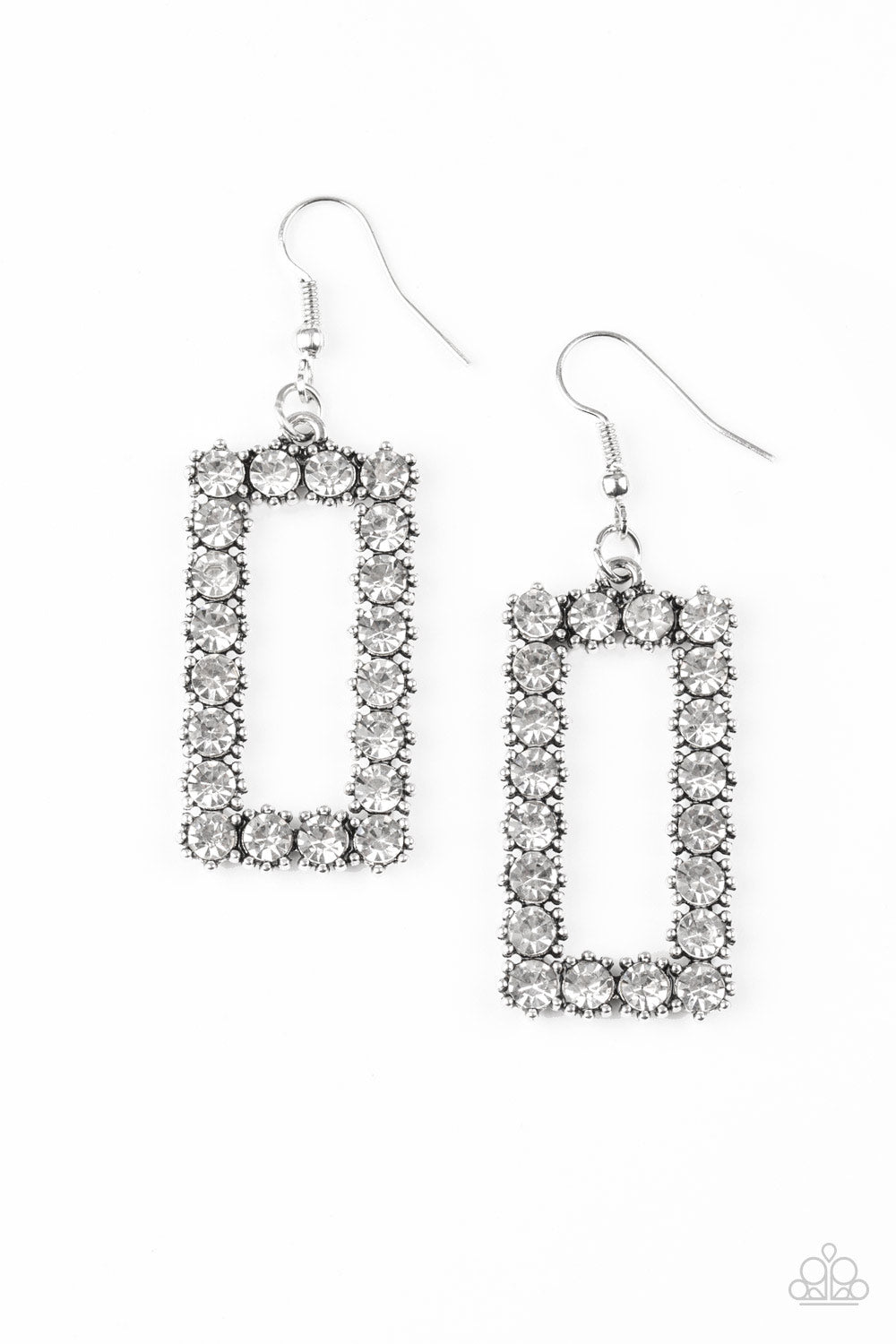 Mirror Mirror White Earrings Paparazzi Accessories