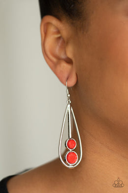 Natural Nova Red Earrings Paparazzi Accessories. Get Free Shipping. #P5SE-RDXX-119XX