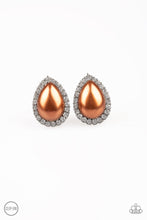 Load image into Gallery viewer, Paparazzi Earring ~ Old Hollywood Opulence - Brown Clip-On Studs Earring
