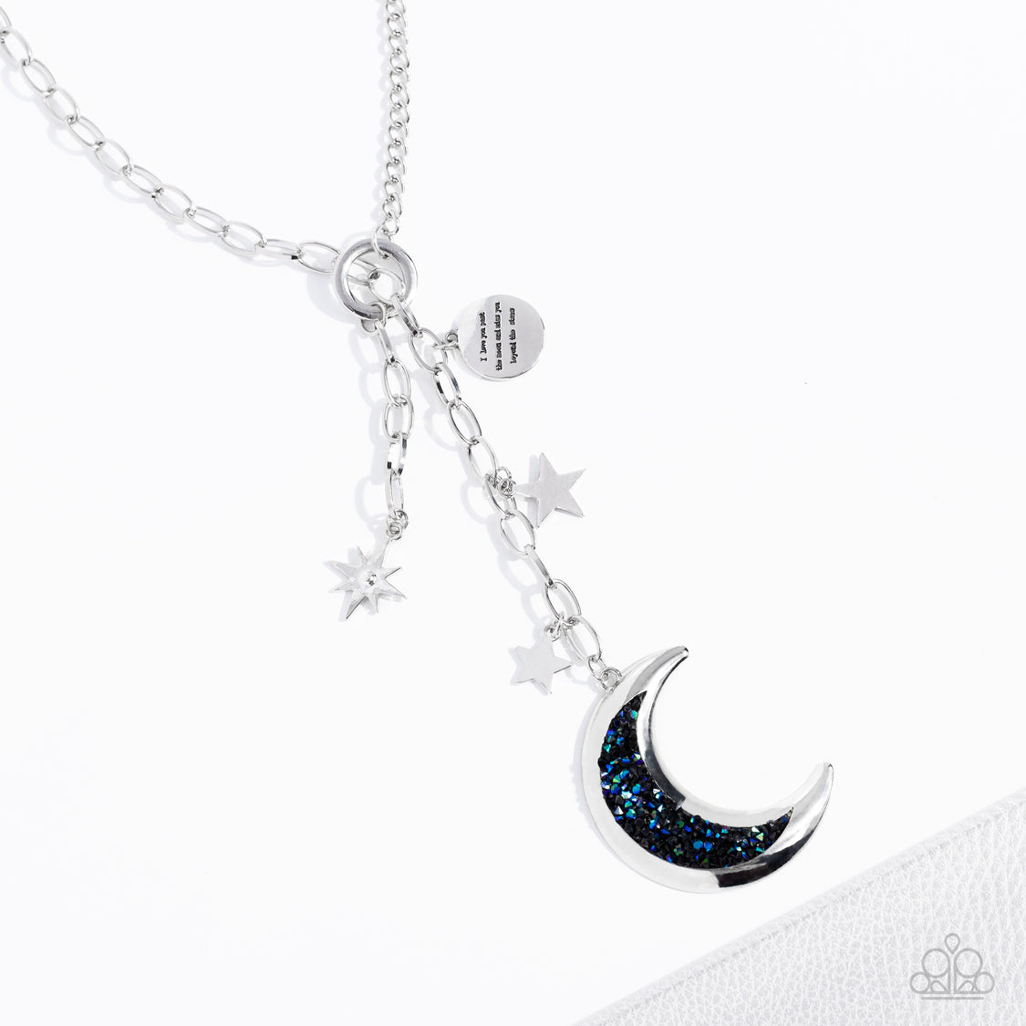 Paparazzi Once in a Blue Moon Necklace. $8 Paparazzi Accessories. Crescent Half Moon Empire Diamond