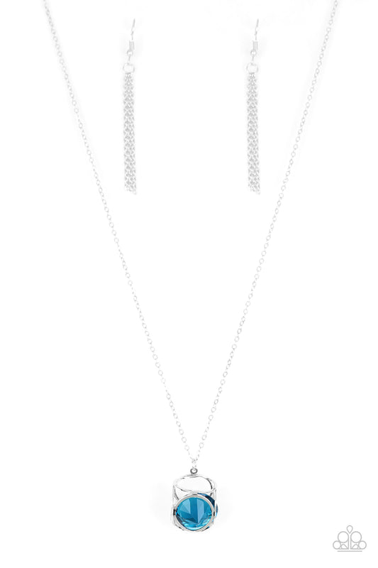 Pandoras Box Blue Necklace Paparazzi Accessories