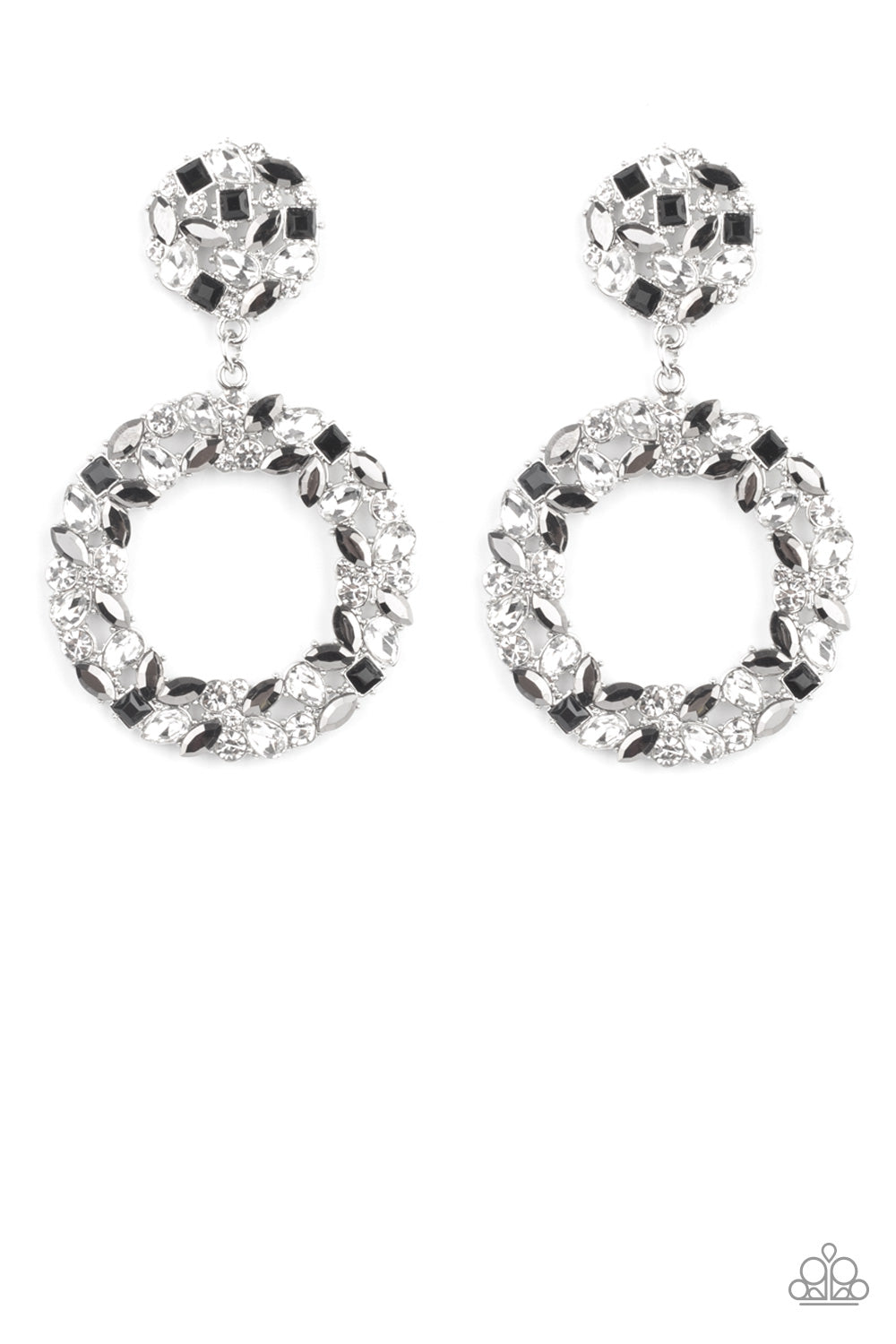 Party Ensemble - Black Earring Paparazzi Accessories Post Style Earring
