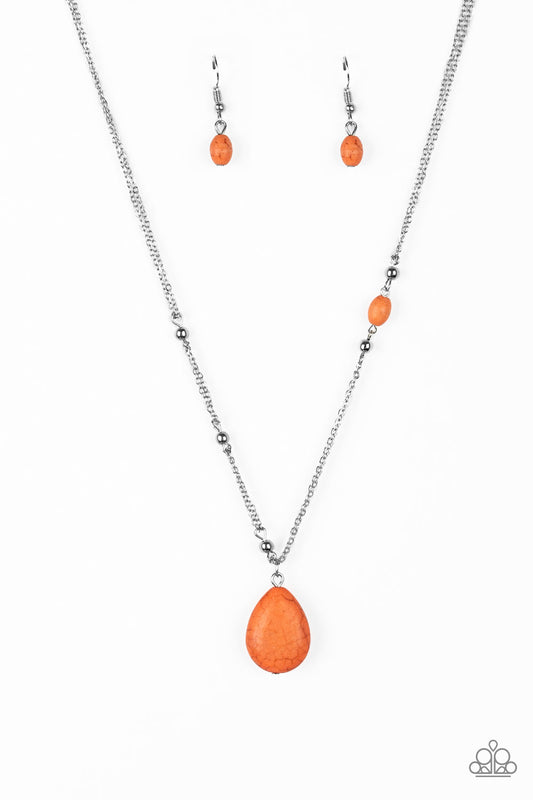 Peaceful Prairies - Orange Necklace Paparazzi