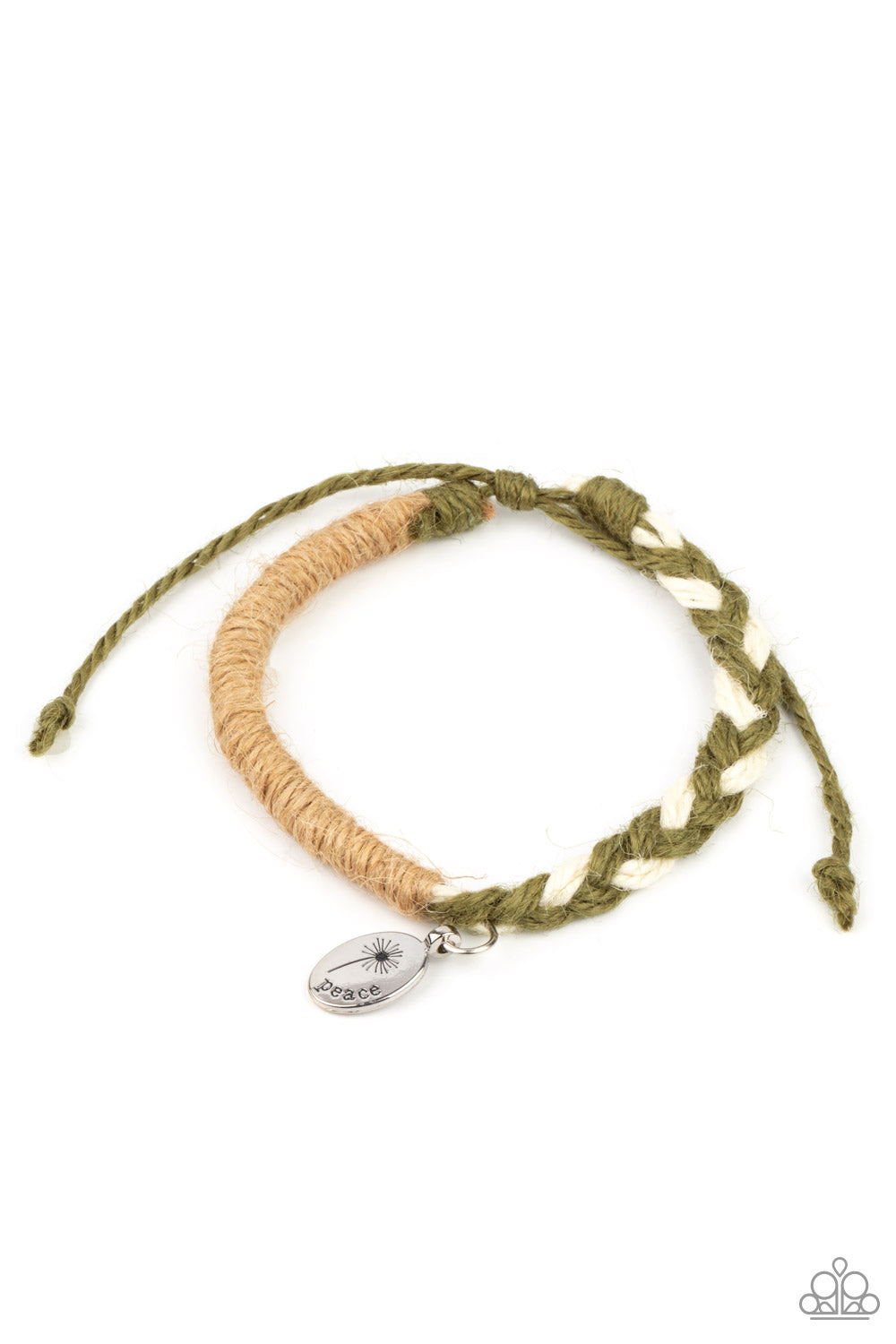 Perpetually Peaceful - Green Peace Bracelet Paparazzi Accessories Knot Closure Urban Bracelet