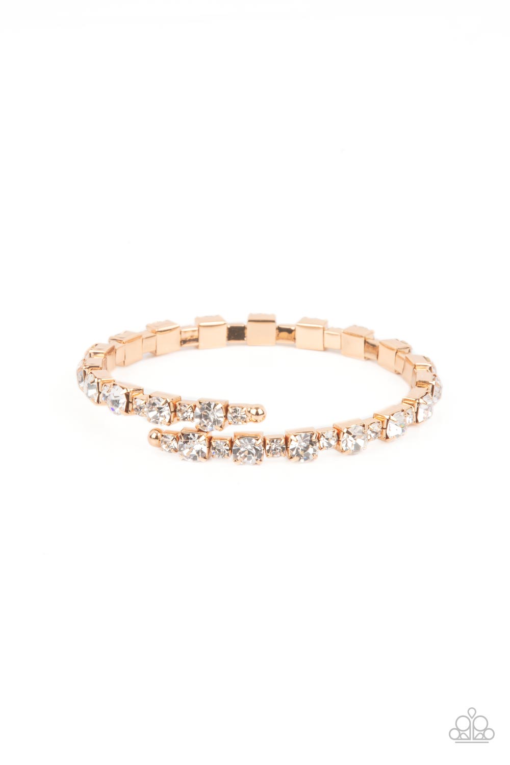 Paparazzi Bracelet ~ Photo Op - Gold - May 2021 Life Of the Party Exclusive Bracelet