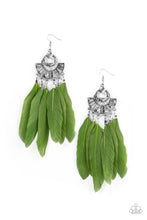 Load image into Gallery viewer, Paparazzi Plume Paradise Green Earrings. Subscribe &amp; Save! #P5SE-GRXX-135XX
