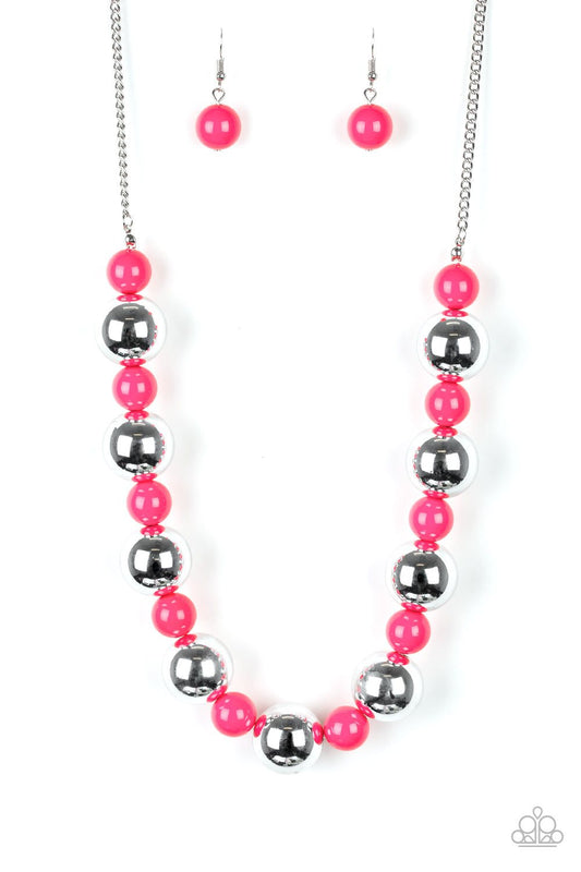Paparazzi Necklace ~ Top Pop - Pink Necklace
