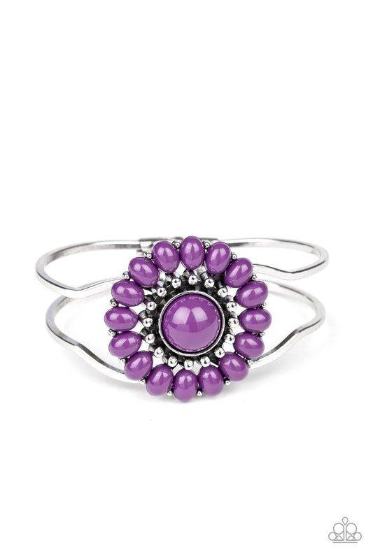 Paparazzi Posy Pop Purple Hinged Closure Bracelet. Get Free Shipping. #P9WH-PRXX-219XX. Floral