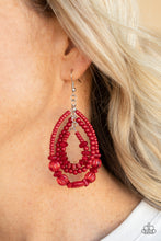 Load image into Gallery viewer, Paparazzi Prana Party - Red Stone Seed Beads Earrings
