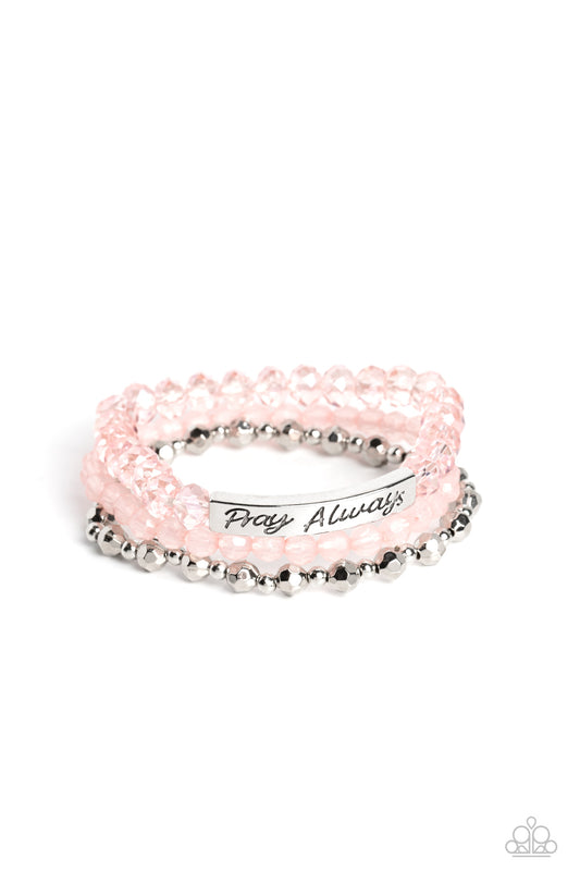 Paparazzi Pray Always Pink Inspirational Bracelet. Get Free Shipping. #P9WD-PKXX-098XX. Glittery