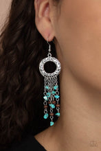 Load image into Gallery viewer, Paparazzi Earrings ~ Primal Prestige - Blue Earring with turquoise pebbles and wooden beads
