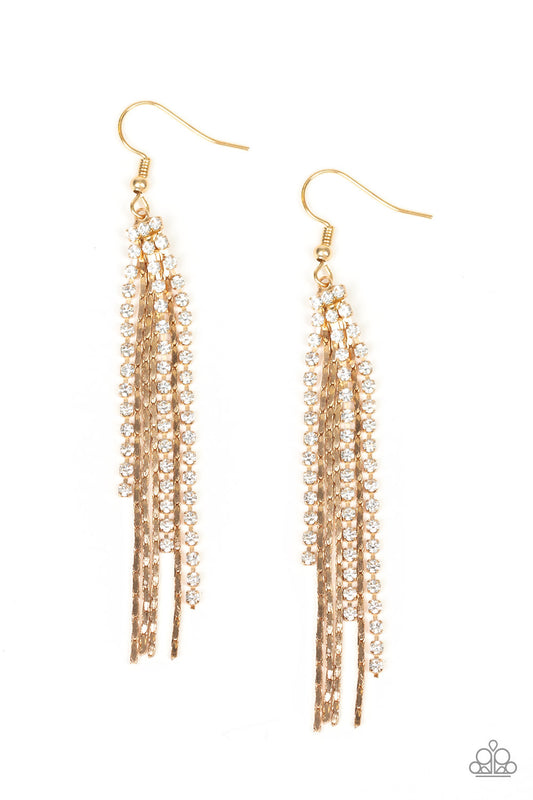 Red Carpet Bombshell - Gold Earrings Paparazzi Accessories