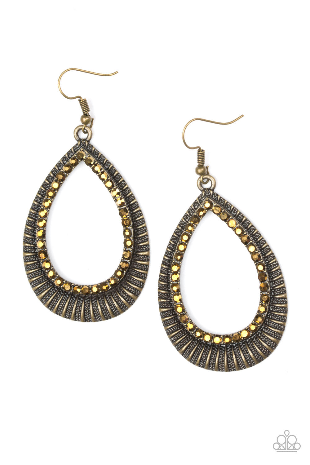 Right As REIGN - Brass Earring Paparazzi Accessories