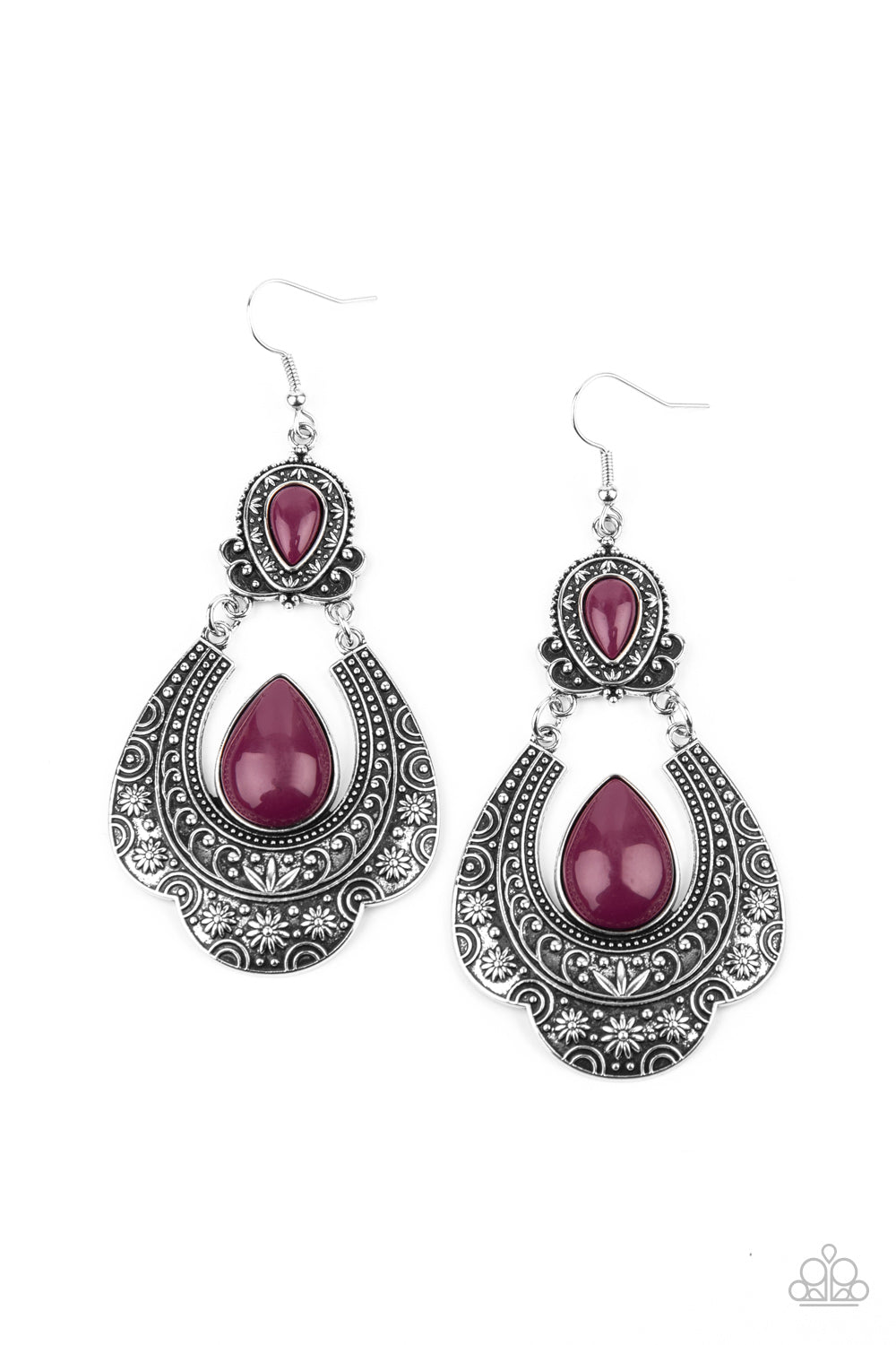Paparazzi Rise and Roam Magenta Purple Earrings $5 Accessories! Fast shipping & hassle free returns!